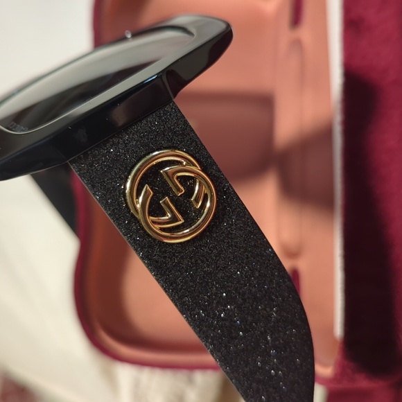 GUCCI Square Glitter Frame Sunglasses - Black - GG0102S - Picture 6 of 12